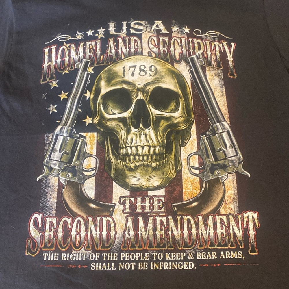 COPY-Unisex-Delta Pro Weight-Black T-Shirt M-USA-HOMELAND SECURITY-SECOND AMEND…